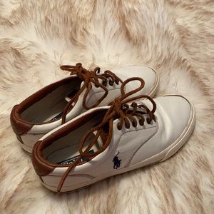 Vintage Polo by Ralph Lauren tennis shoes with leather laces.